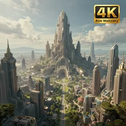 hyper realistic strange landscape, art by ron walotsky, detailed surrealism, ultra realistic, fantasy, sci - fi, city, 8 k.
