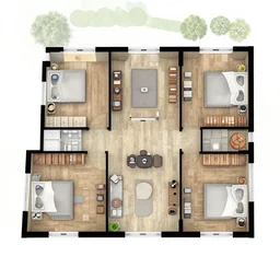 3 d floor plan of a 5 bedroom house in the uk