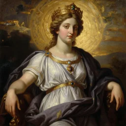 majestic gracious regal seductive deity mater theia portrait, ancient greece, atmospheric lighting, painted, intricate, volumetric lighting, beautiful, rich deep colours masterpiece, golden hour, sharp focus, ultra detailed, by leesha hannigan, ross tran, thierry doizon, kai carpenter, ignacio fernandez rios