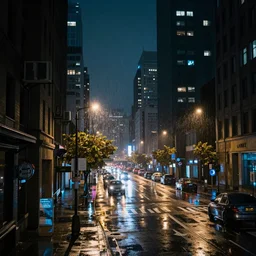 matrix city night rain,