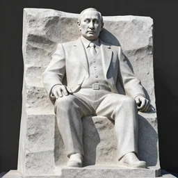 granite sculpture of vladimir putinin the style of gustav vigeland