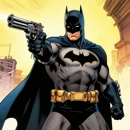 batman with a gun comic style