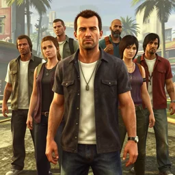 highly detailed portrait, waluigui bros., in gta v, stephen bliss, unreal engine, fantasy art by greg rutkowski, loish, rhads, ferdinand knab, makoto shinkai and lois van baarle, ilya kuvshinov, rossdraws, tom bagshaw, global illumination, radiant light, detailed and intricate environment