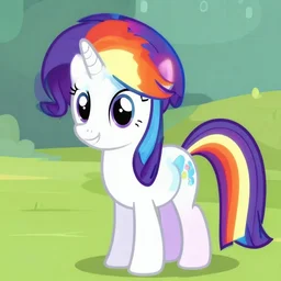 photo of a horse that looks like rainbow dash