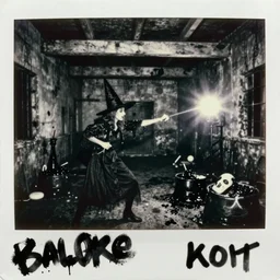 an anamorphic witch brutally attacking in an old abandoned prison with toxic waste all around and black water, blair witch, black and white 1 9 5 0 polaroid photography with flash light, grainy film, flash light,