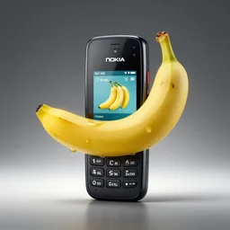 nokia banana phone, product ad, studio lighting