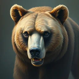 a portrait of a bear, full medium shot, abreast, artistically realistic, fine art by peter mohrbacher & marc simonetti