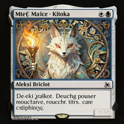 mtg, kitsune holding torch, fox head, intricate, elegant, highly detailed, digital painting, artstation, concept art, smooth, sharp focus, illustration, daren bader, aleksi briclot, carl critchlow, mucha, rutkowski