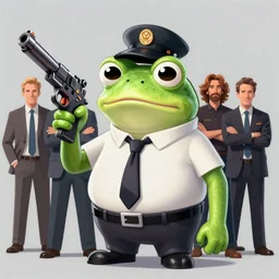 a frog mafia boss holding gun. nuri iyem, james gurney, james jean, greg rutkowski, anato finnstark. instagram photo shoot, extremely detailed