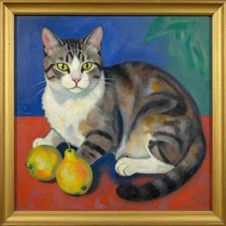 a beautiful painting cat and fruit, by henri matisse picasso painting