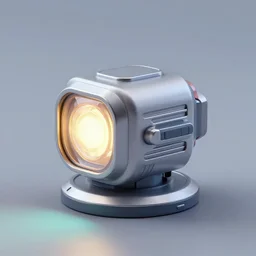 tiny retro futuristic movie prop with flashing lights
