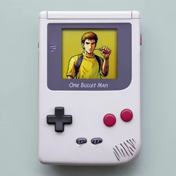 game boy color box cover art of the game one bullet man