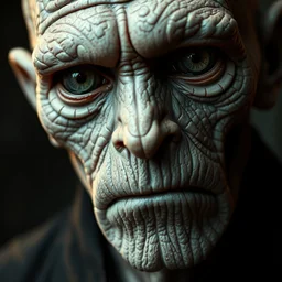 close up portrait photo of snoke from star wars, cinematic lighting, sharp focus, close up photo digital colored stipple by edward gorey and kim jung gi