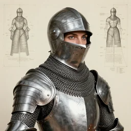 detailed portrait of a female knight wearing chainmail armor, johfra bosschart,