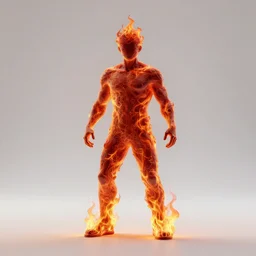 a man made of fire
