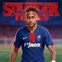 neymar, stranger things cover art, art by stephen bliss