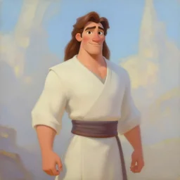 a portrait of a hero in an animated disney fantasy movie, oil painting, pale colors, high detail, 8 k, wide angle, global illumination, trending on artstation,