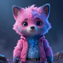 portrait of tiny tina in pink blue purple, by james gurney, ruan jia, kim jung gi, huang guangjian, artstation, cyberpunk, realistic, intricate details, dramatic, cool lighting, medium shot, furry, vibrant, atmospheric, mist, hd