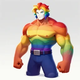 Rainbow Grim Reaper, muscled, Pride, artstation