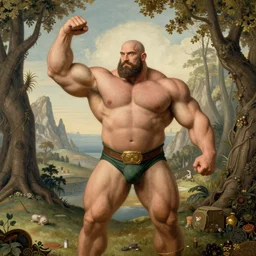 Gigachad sigma buff macho Sam Hyde, standing triumphant and proud, award winning photo, by Hieronymus Bosch