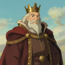 portrait of a medieval old king, artstation, cartoon, elegant, highly detailed, digital painting, masterpiece art by ghibli!, makoto shinkai!, bluth!, fujita goro!, giraud!, ghailan!, akihiko yoshida!, fadeev! 8 k