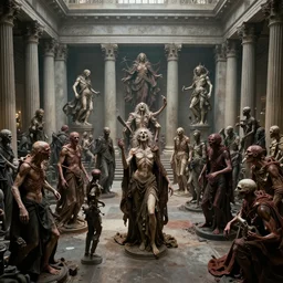 mass production scene of the vile souls, detailed, intricate, advanced, fantastic reality, neoclassic, 8 k resolution