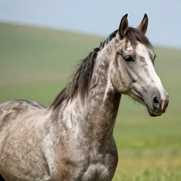 a horse with a snake neck