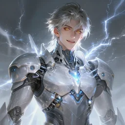 portrait of handsome guy in cyberpunk armor, dreamy and ethereal, expressive pose, gold eyes, exciting expression, fantasy, intricate, elegant, many lightning, cold color, highly detailed, digital painting, artstation, concept art, cyberpunk wearing, smooth, sharp focus, led, illustration.
