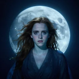 dark underwater portrait of the moon queen of the ocean by emma watson