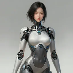 Photorealistic illustration, Korean cyborg woman, cyberpunk 2077, sci-fi, futuristic, intricate, elegant, highly detailed, digital painting, artstation, concept art, smooth, sharp focus, art by artgerm, greg rutkowski and alphonse mucha
