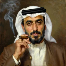 portrait of osama bin laden smoking a cigar, oil on canvas by william sidney mount, 1 9 3 3, trending on artstation