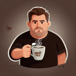 guy named luis barlock. coffee addict and ruthless coffee bean psychopath. chubby face. centered median photoshop filter cutout vector behance artgem hd jesper ejsing!