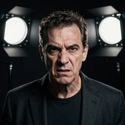 portrait of the invisible man, angry look, dark background, studio light, hdr, canon eos r 3, f / 1. 4, iso 2 0 0, 1 / 1 6 0 s, 8 k, raw, unedited, symmetrical balance, in - frame, by sebastiao salgado