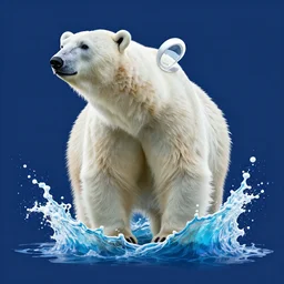 polar bear splash art graphic design color splash high contrasting art, fantasy, highly detailed, art by greg rutkowski