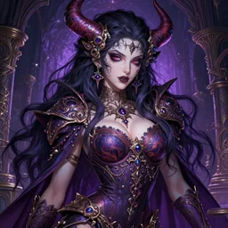 the portrait of chaotic evil fallen sensual colorful female necromancer overlord as absurdly beautiful, gorgeous, elegant, young idol, an ultrafine hyperdetailed illustration by irakli nadar, detailed faces, intricate linework, octopath traveler, final fantasy, unreal engine 5 highly rendered, global illumination, radiant light, highly detailed and intricate environment