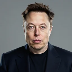 Portrait of Elon Musk by Gottfried Helnwein and Phil Hale