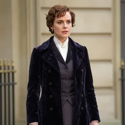 Jenna Coleman as the Doctor, velvet frock coat, waistcoat