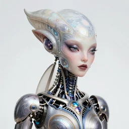 detailed realistic beautiful young cher alien robot as queen of andromeda galaxy portrait by iris van herpen, jean delville, gustave dore and marco mazzoni, art nouveau, symbolist, visionary, baroque, giant fractal details. horizontal symmetry by zdzisław beksinski, raymond swanland and alphonse mucha. highly detailed, hyper - real, beautiful