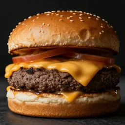 Delicious cheeseburger, close up
