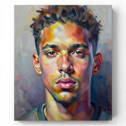 beautiful painting of doutzen kroes, contemporary, colorful acrylic, airbrush painting, realistic portrait by kehinde wiley and archan nair