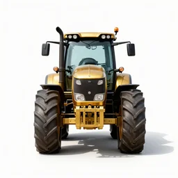 gilded tractor, photorealistic, isolated on a pure white background, centered, entire object in frame, sharp focus, soft studio lighting