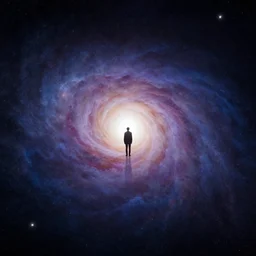 the enormous loneliness of man in the universe, unimaginable longing, the boundless depths of one cosmos, one in the while universe, art realism