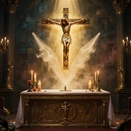 christian rave party, jesus, altar, 8 k