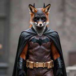 Batman, but instead of bats he is based on foxes, wears a fox-themed outfit, movie still