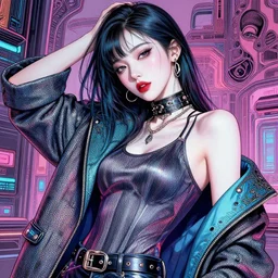 the portrait of an absurdly beautiful, graceful, elegant, sophisticated, fashionable cyberpunk gravure idol, an ultrafine hyperdetailed illustration by kim jung gi, irakli nadar, intricate linework, bright colors, porcelain skin, unreal engine 5 highly rendered, fashion photography, dazed korea, global illumination, radiant light, detailed and intricate environment