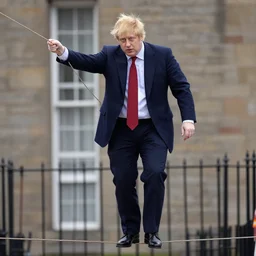 boris johnson in a tightrope