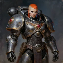 character portrait cyberpunk starcraft terran warhammer 4 0 k space marine tech priest warrior princess ( ( ( ( ( ( ( ( totally definitely not negative no not girl with the pear earring inspired ) ) ) ) ) ) ), beksinski character design, painting by gaston bussiere, katsuya terada, frank frazetta, tom of finland, trending on artstation