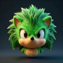 behance hd, 3 d head of green hedgehog, cgsociety, symmetrical logo, cinematic lighting, octane rendered