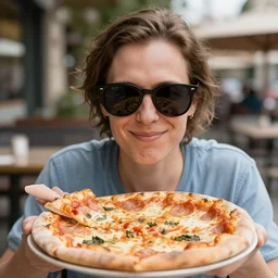 pizza wearing sunglasses