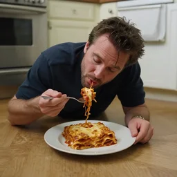 david hasselhoff eating lasagna on the kitchenfloor, drunk, homevideo
